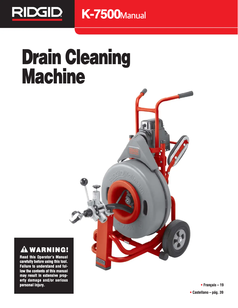 Image de la première page du manuel de l'appareil K-7500