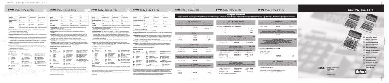 Page 1 de la notice Manuel utilisateur Ibico 210x