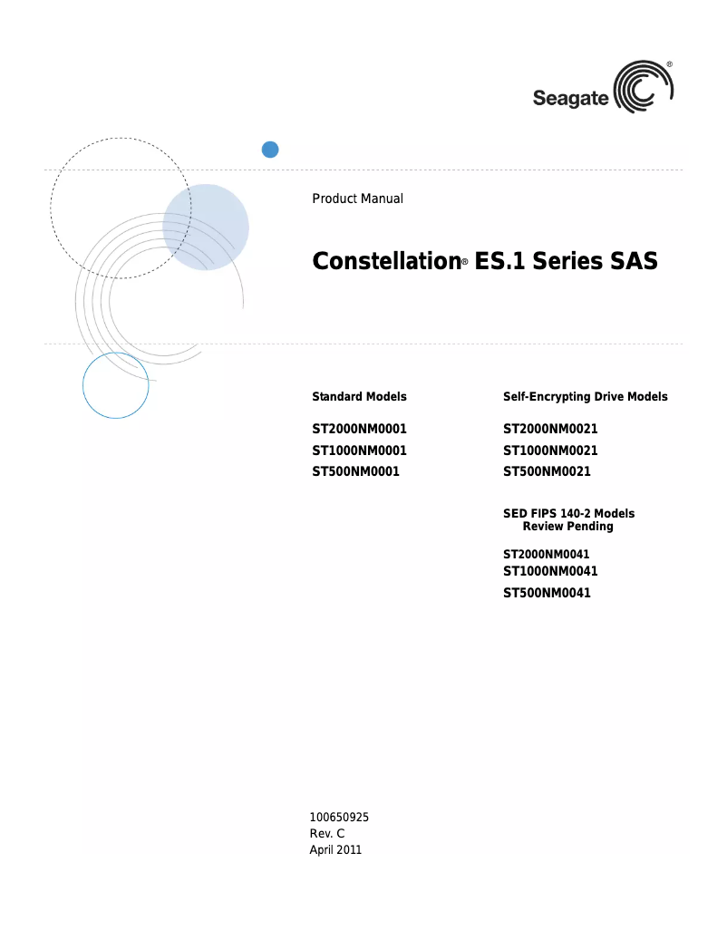 Page 1 de la notice Manuel utilisateur Seagate Constellation ST2000NM0001