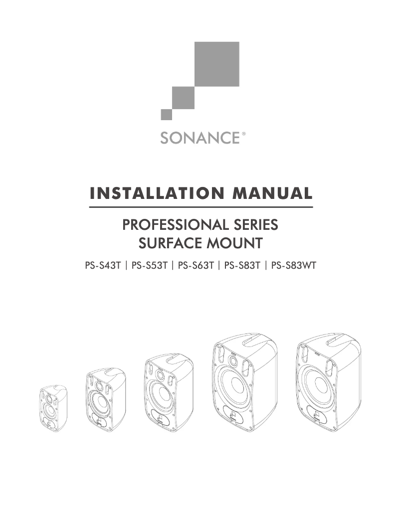 Page n°1 - Manuel utilisateur Sonance Professional PS-S63T