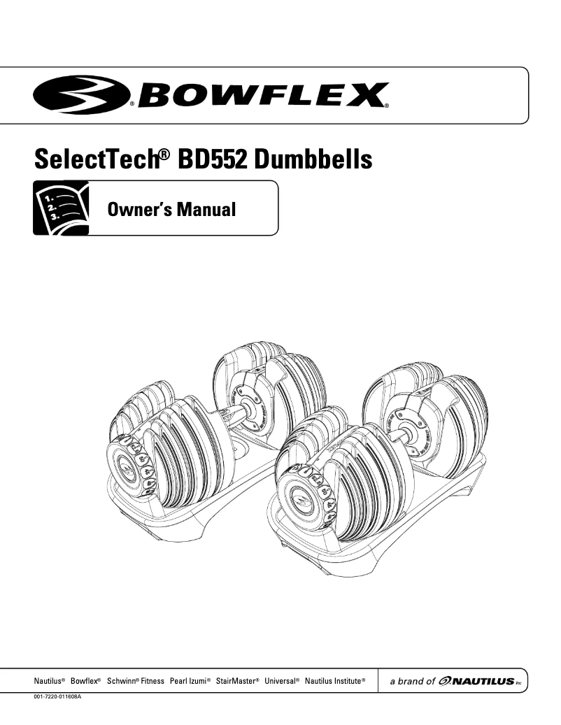 Page n°1 - Manuel utilisateur Bowflex SelectTech BD552