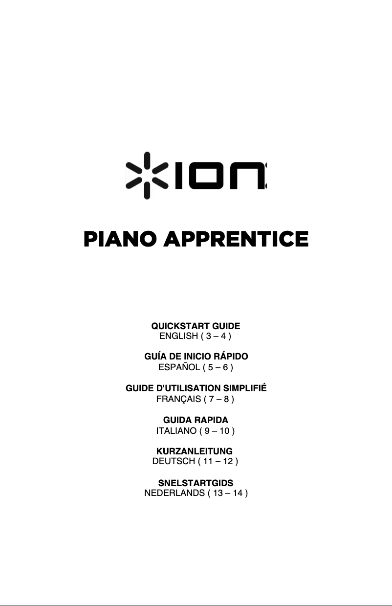 Image de la première page du manuel de l'appareil Piano Apprentice