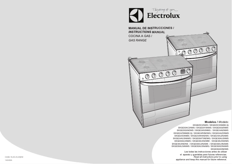 Image de la première page du manuel de l'appareil EKGE20G5NDMS