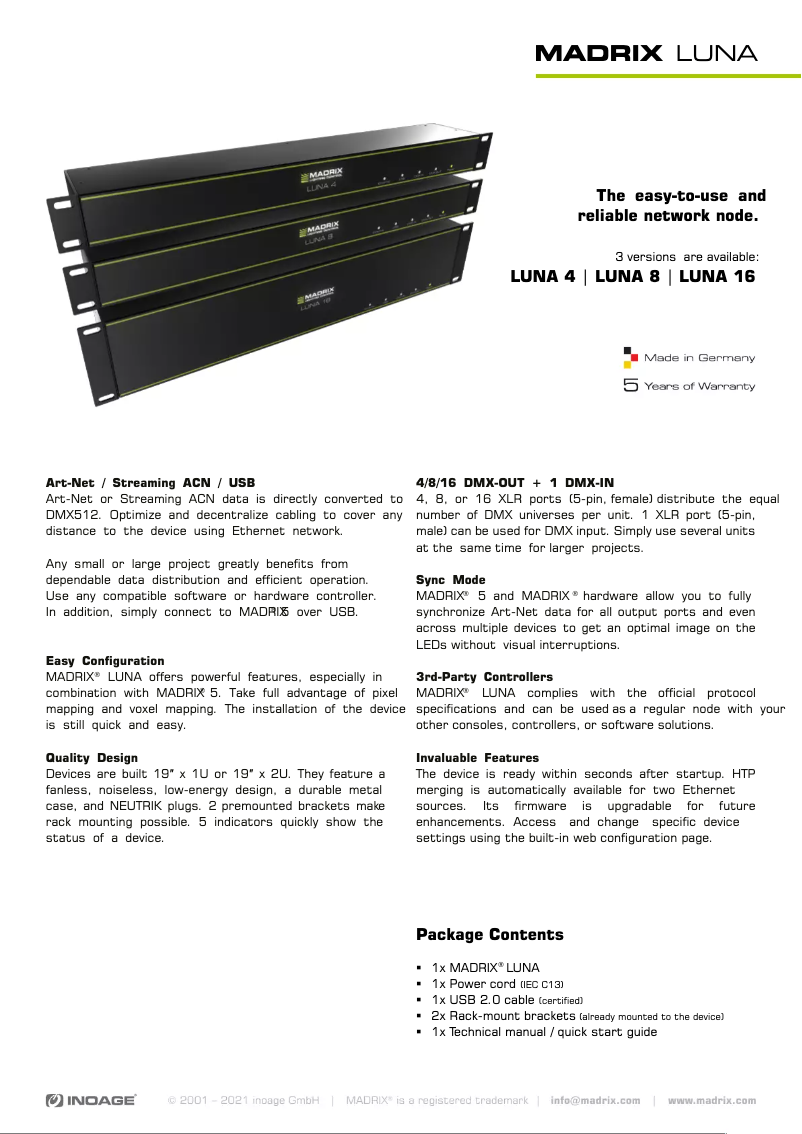 Image de la première page du manuel de l'appareil LUNA 4