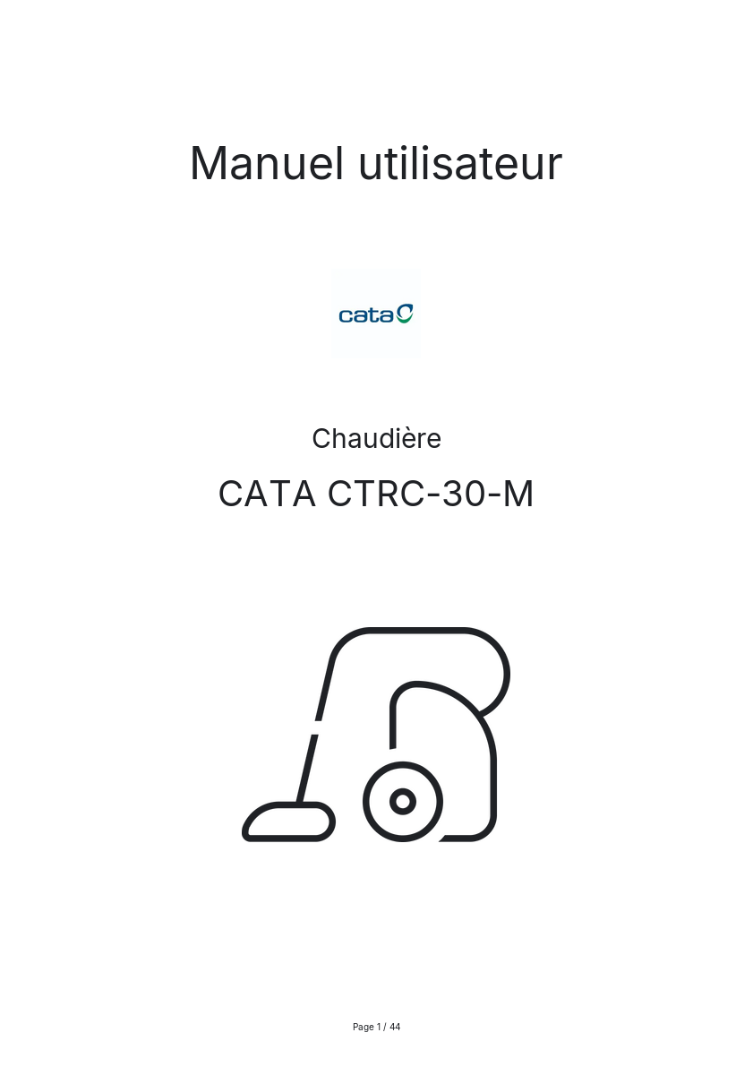 Page n°1 - Manuel utilisateur CATA CTRC-30-M