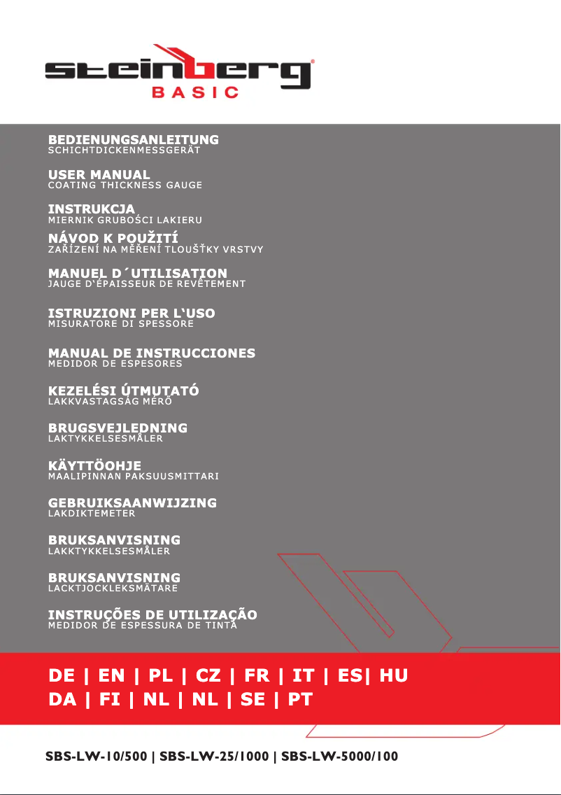 Page 1 de la notice Manuel utilisateur Steinberg SBS-LW-5000/100