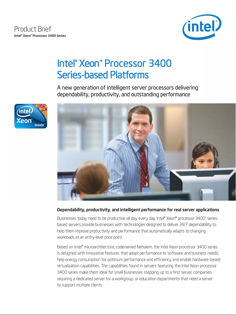 Image de la première page du manuel de l'appareil Xeon X3460