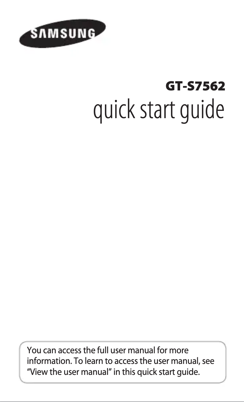 Page 1 de la notice Guide d'installation Samsung Galaxy S Duos