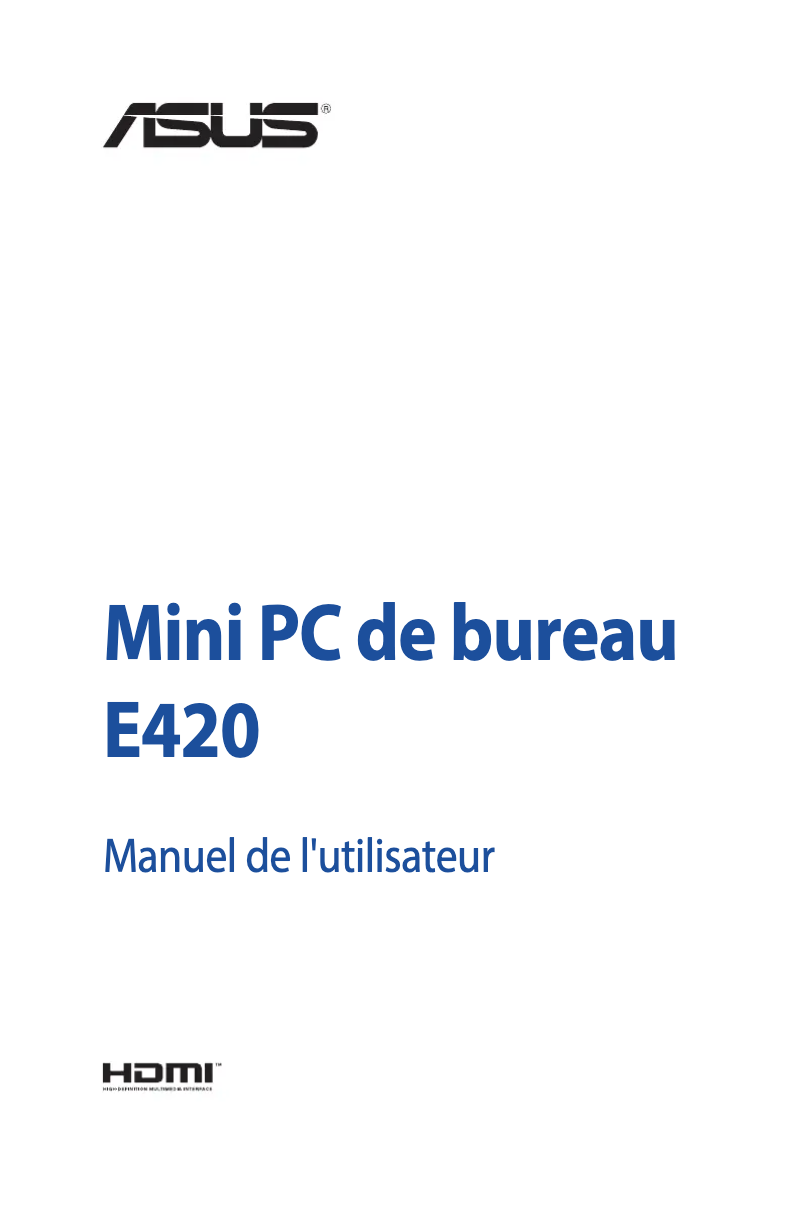 Page 1 de la notice Manuel utilisateur Asus PRO E420