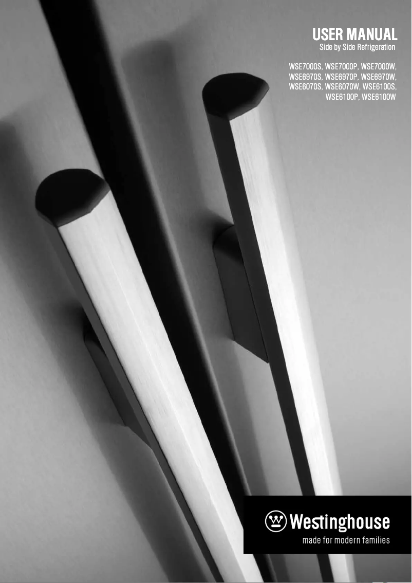 Page n°1 - Manuel utilisateur Westinghouse WSE6100SA