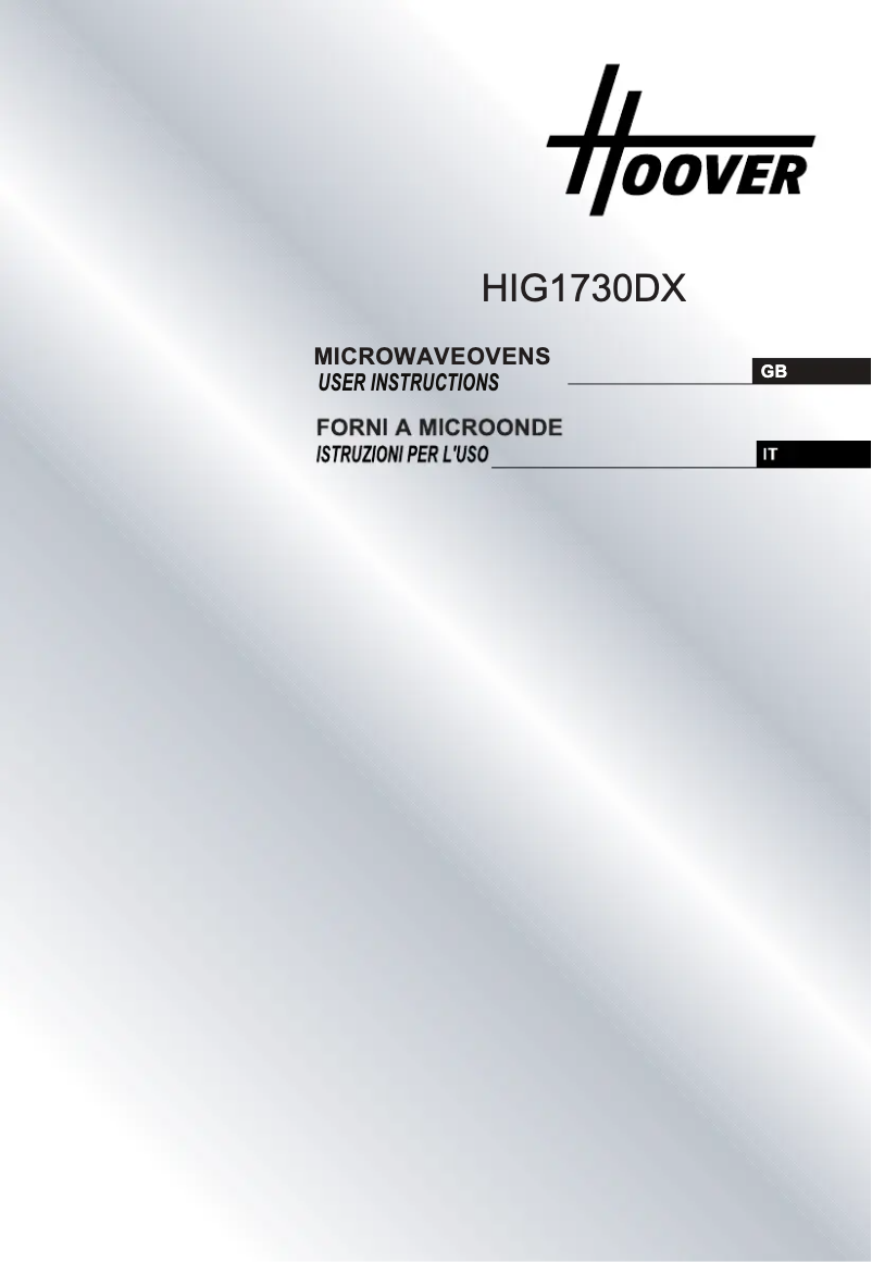 Page n°1 - Manuel utilisateur Hoover HIG1730DX