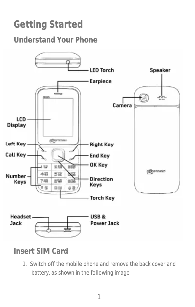 Page 1 de la notice Manuel utilisateur Micromax Joy X1800