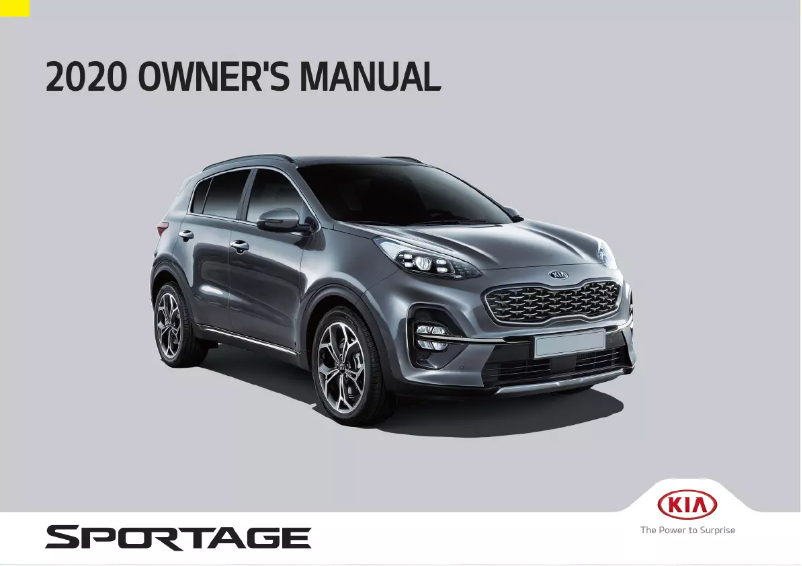 Image de la première page du manuel de l'appareil Sportage (2020)