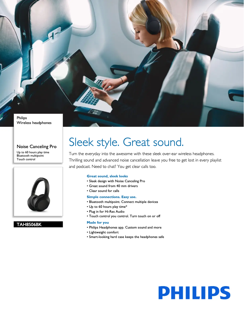 Page n°1 - Fiche technique Philips TAH8506