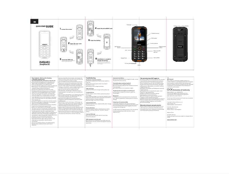 Image de la première page du manuel de l'appareil StrongPhone X5