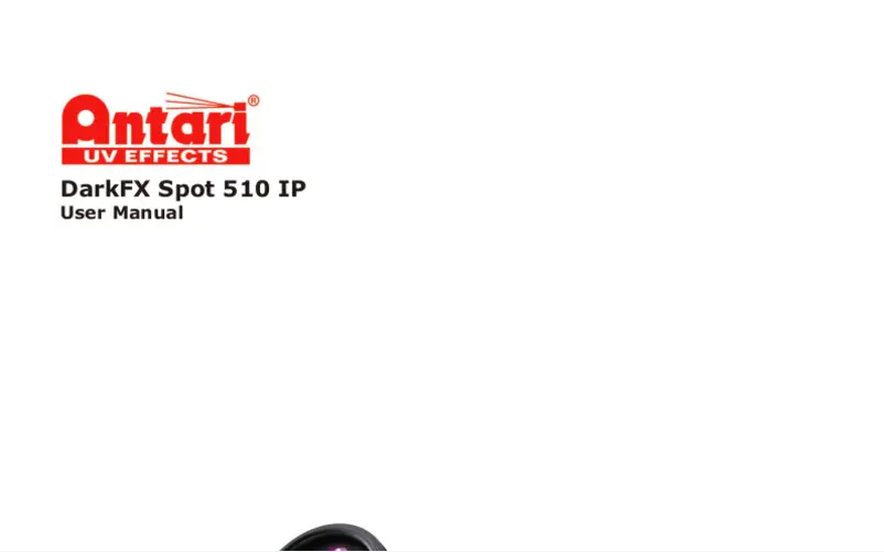 Image de la première page du manuel de l'appareil DarkFX Spot 510 IP
