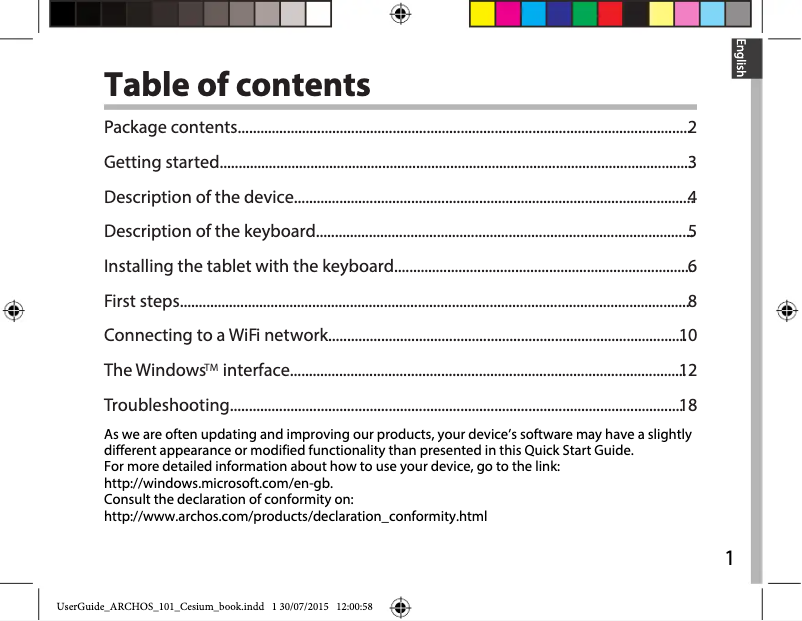 Image de la première page du manuel de l'appareil Cesium 101