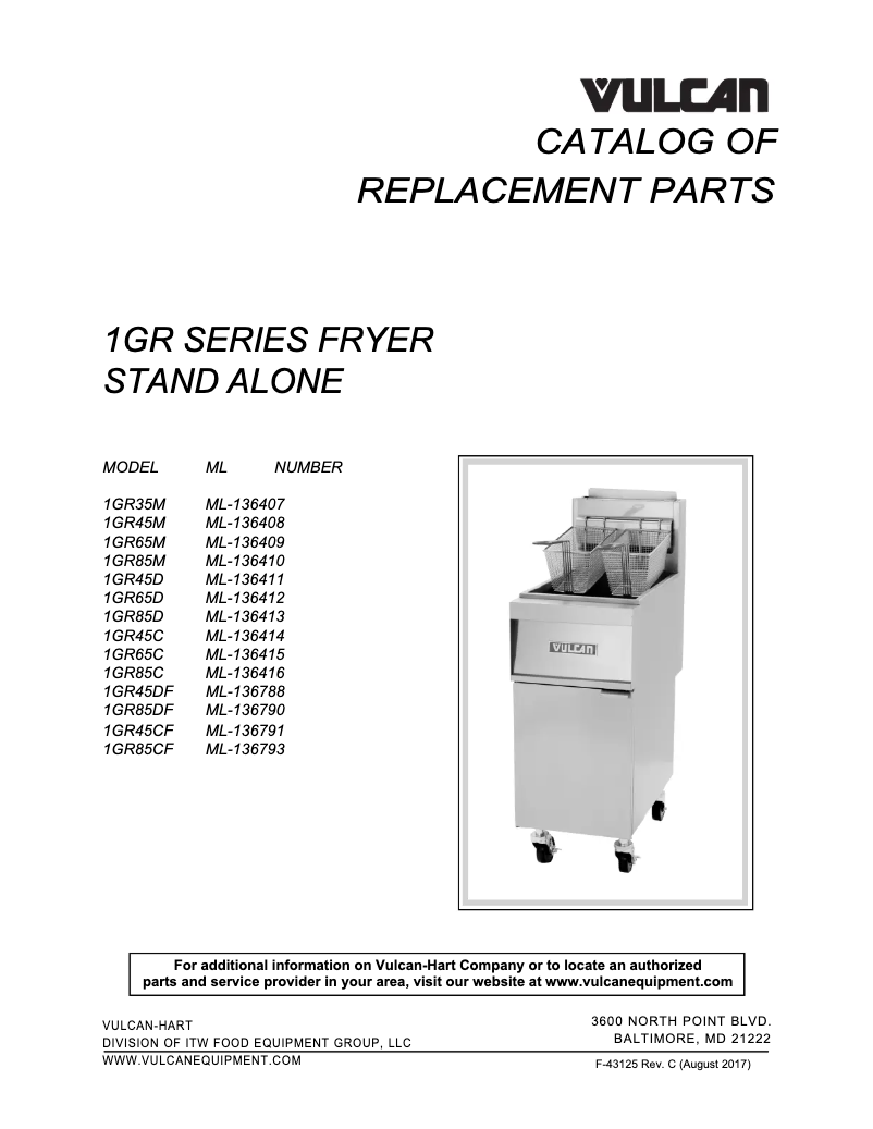 Page 1 de la notice Catalogue Vulcan GR45