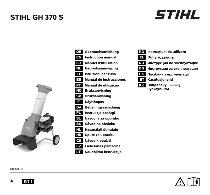 Page n°1 - Manuel utilisateur Stihl GH 370 S