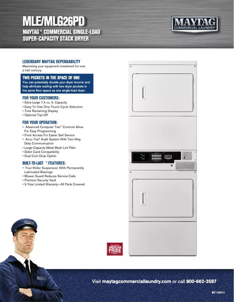 Page n°1 - Fiche technique Maytag MLG26PDBWW