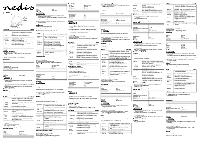 Page n°1 - Manuel utilisateur Nedis HPBT3220BK