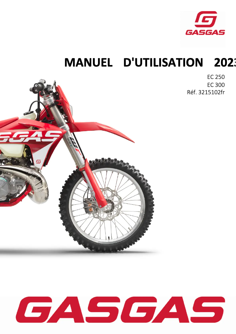 Image de la première page du manuel de l'appareil EC 250 (2023)
