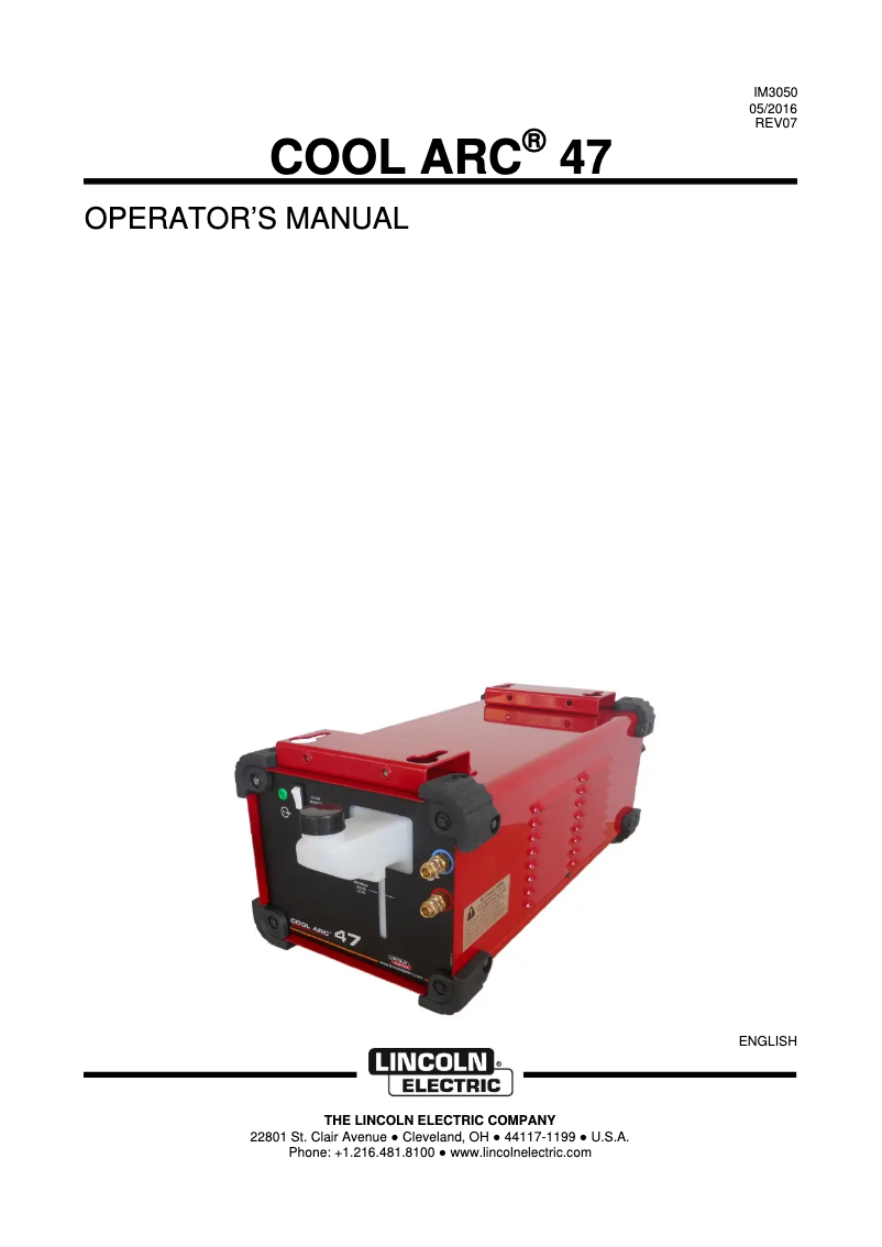 Página 1 del manual Manual de usuario Lincoln Electric Cool Arc 47