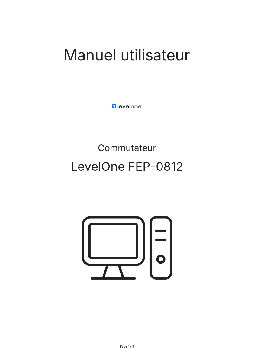 Page n°1 - Manuel utilisateur LevelOne FEP-0812