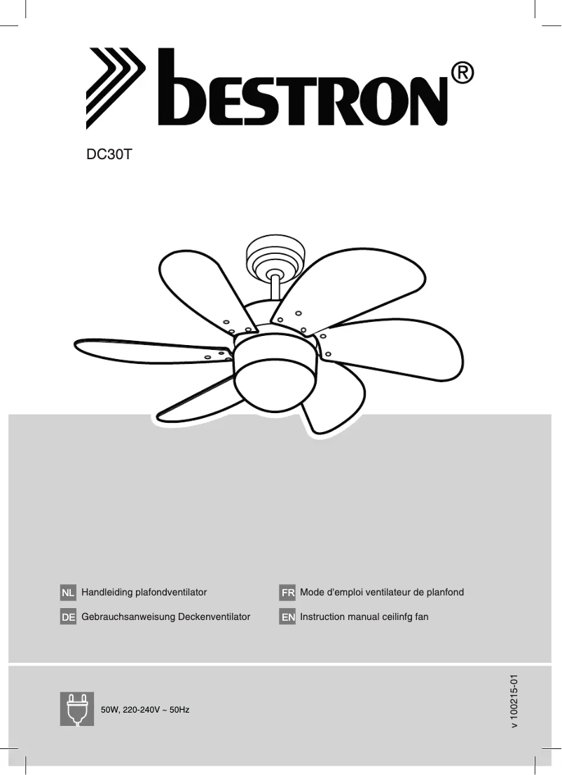 Page 1 de la notice Manuel utilisateur Bestron DC30T Capri