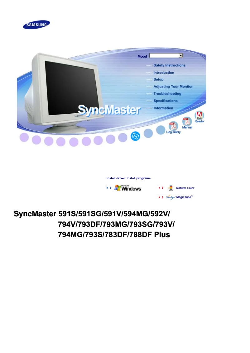 Page n°1 - Manuel utilisateur Samsung SyncMaster 594MG