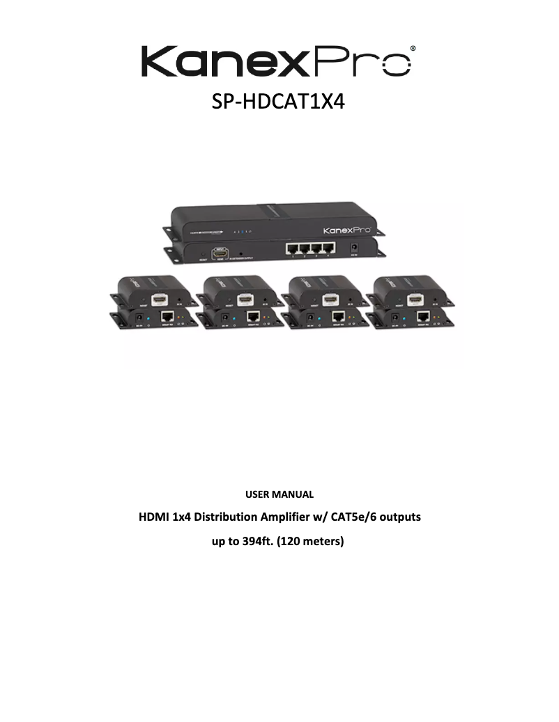 Image de la première page du manuel de l'appareil SP-HDCAT1X4
