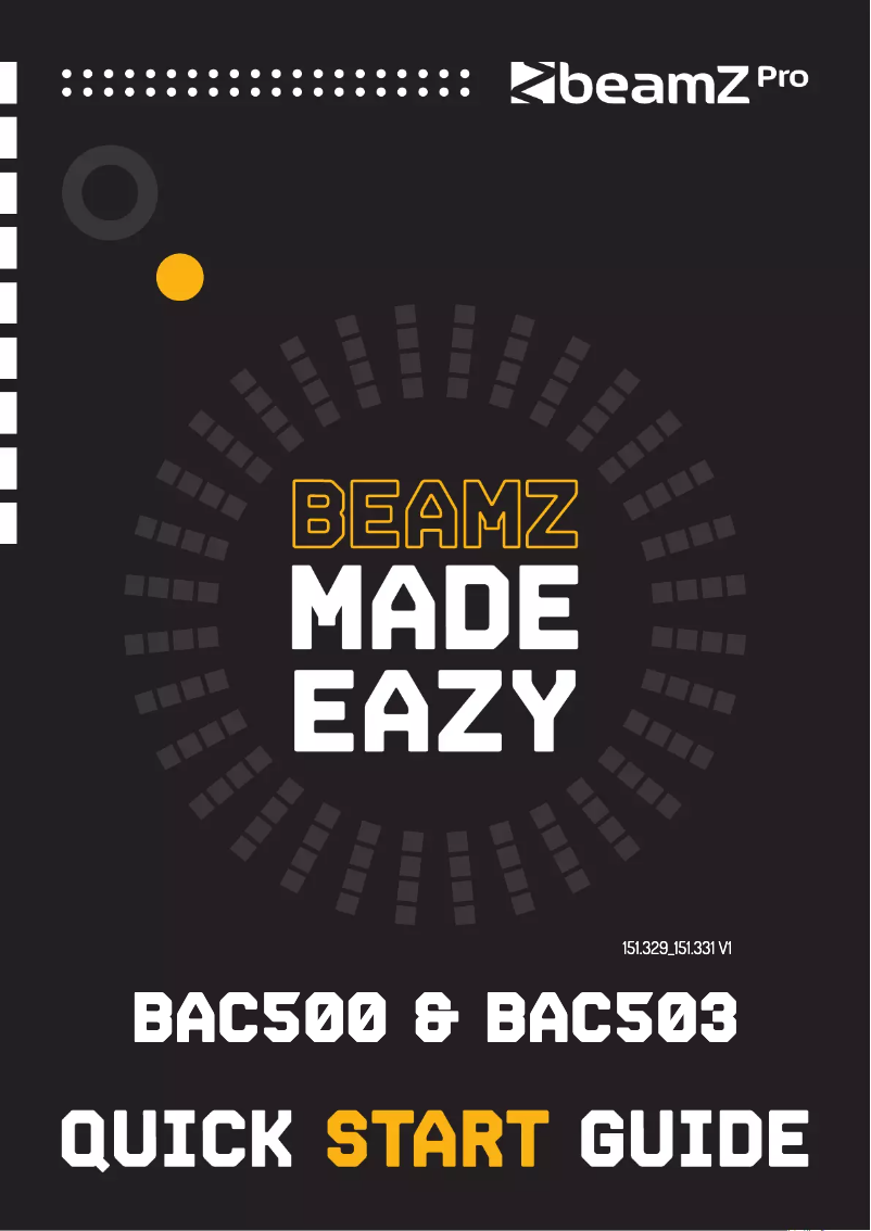 Page n°1 - Guide de démarrage rapide BeamZ BAC500