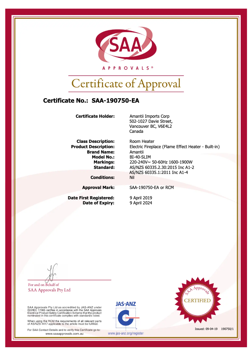 Page n°1 - Fiche technique Amantii 2939-TRU-VIEW-XL