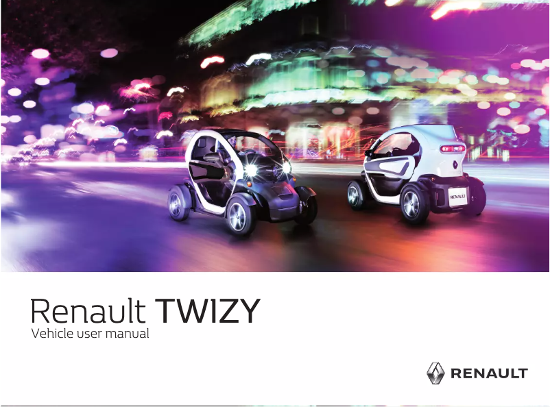 Page 1 de la notice Manuel utilisateur Renault Twizy (2020)