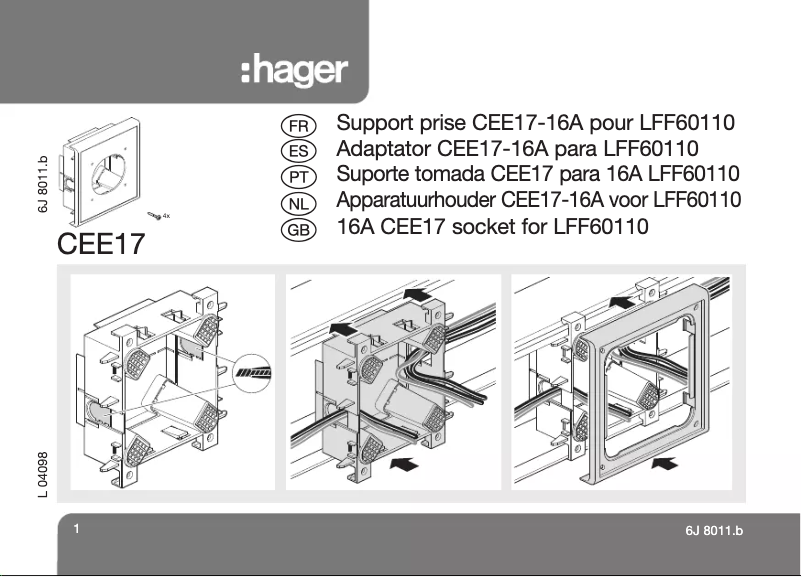 Page n°1 - Guide d'installation Hager LFF71Z1109016