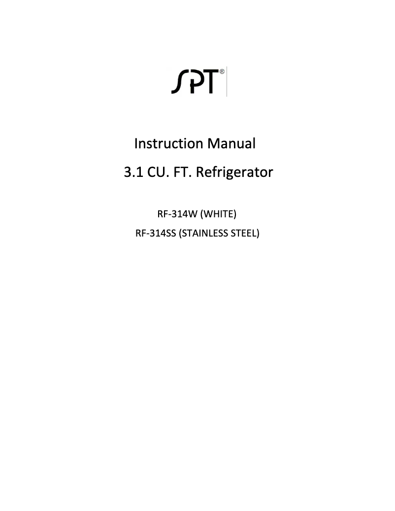 Page 1 de la notice Manuel utilisateur SPT RF-314W