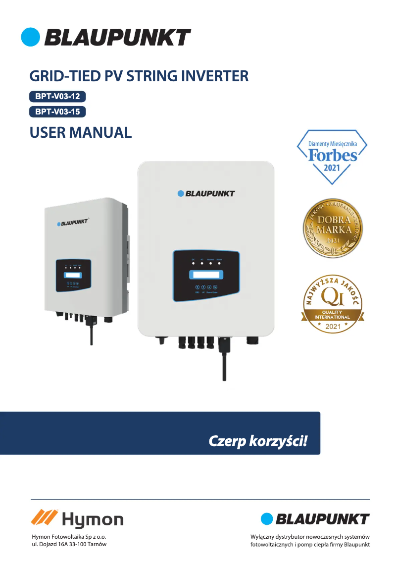 Page 1 de la notice Manuel utilisateur Blaupunkt BPT-V04-18