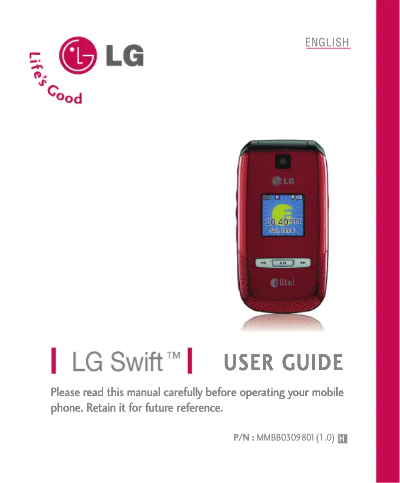 Page n°1 - Manuel utilisateur LG Swift