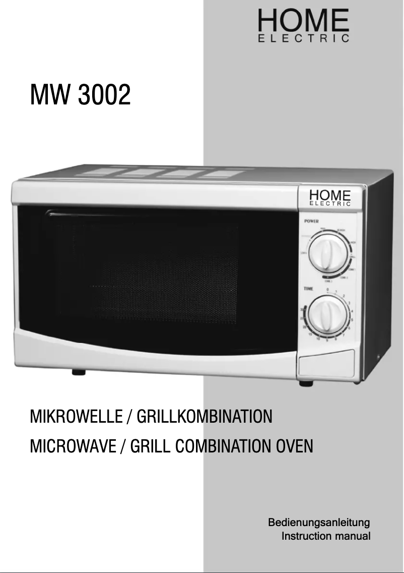 Image de la première page du manuel de l'appareil MW 3002