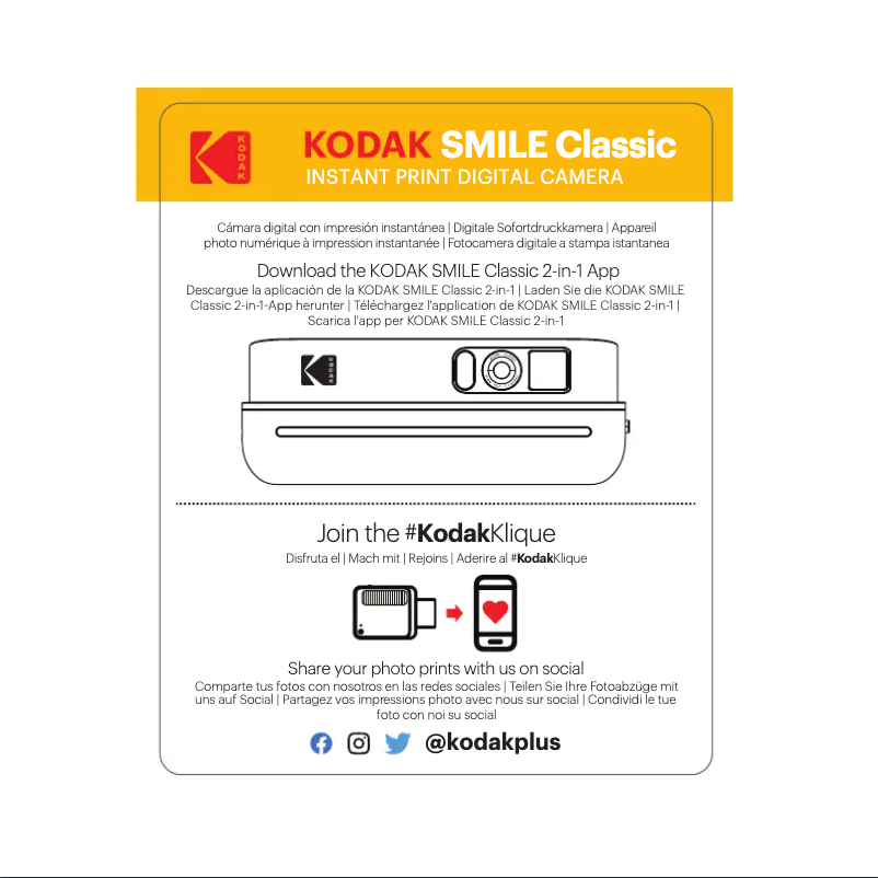 Page 1 de la notice Guide de démarrage rapide Kodak Smile Classic