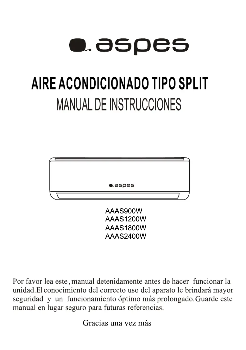 Image de la première page du manuel de l'appareil AAAS1200W