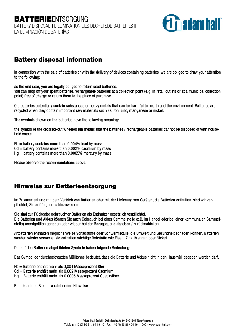 Página 1 del manual Ficha técnica LD Systems RoadJack 10