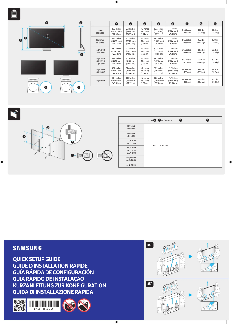 Image de la première page du manuel de l'appareil QA65QN900BS