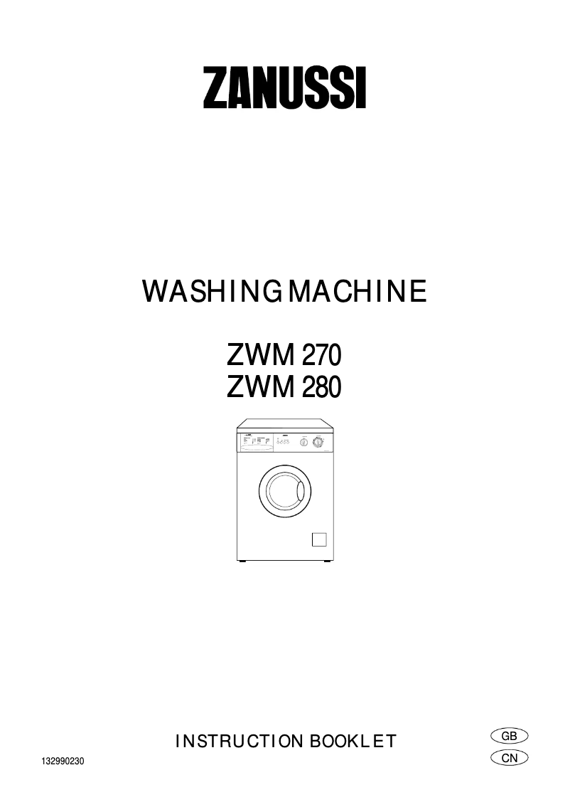 Page 1 de la notice Manuel utilisateur Zanussi ZWM 270