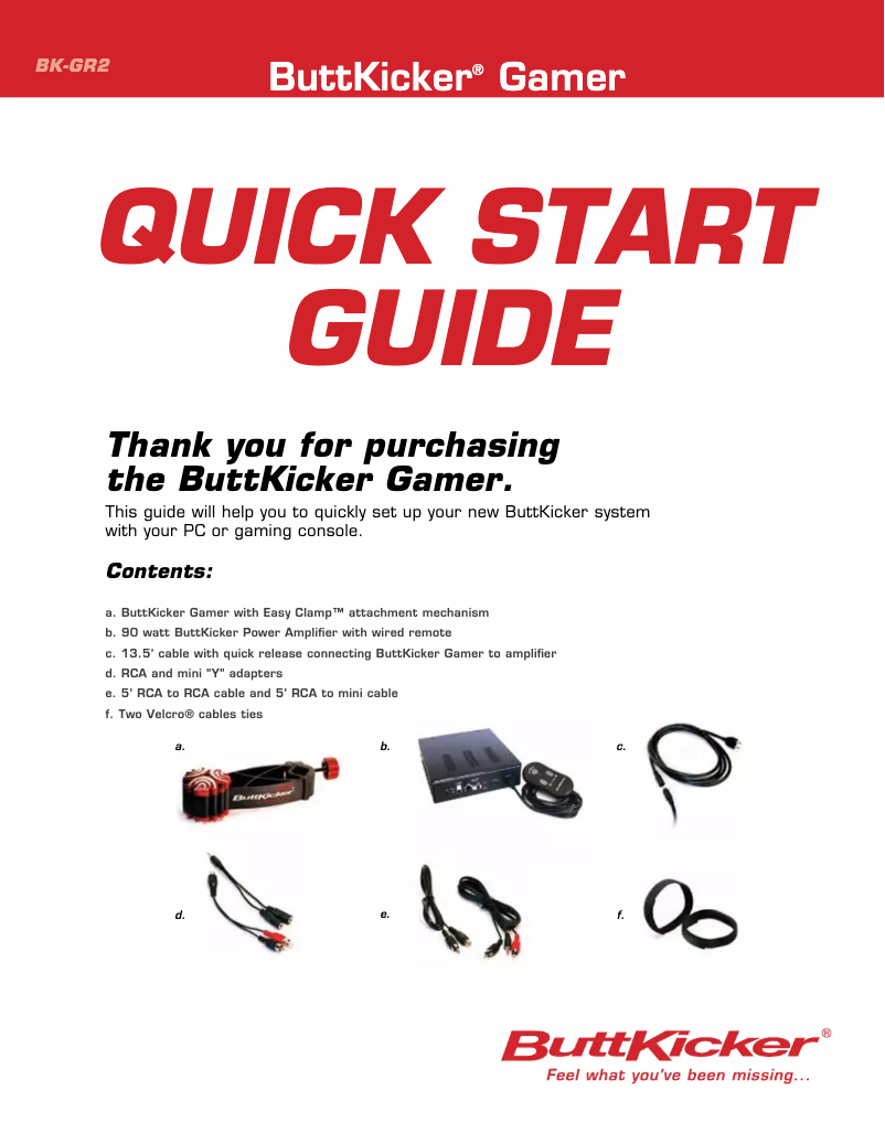Página 1 del manual Manual de usuario ButtKicker Gamer2 BK-GR2