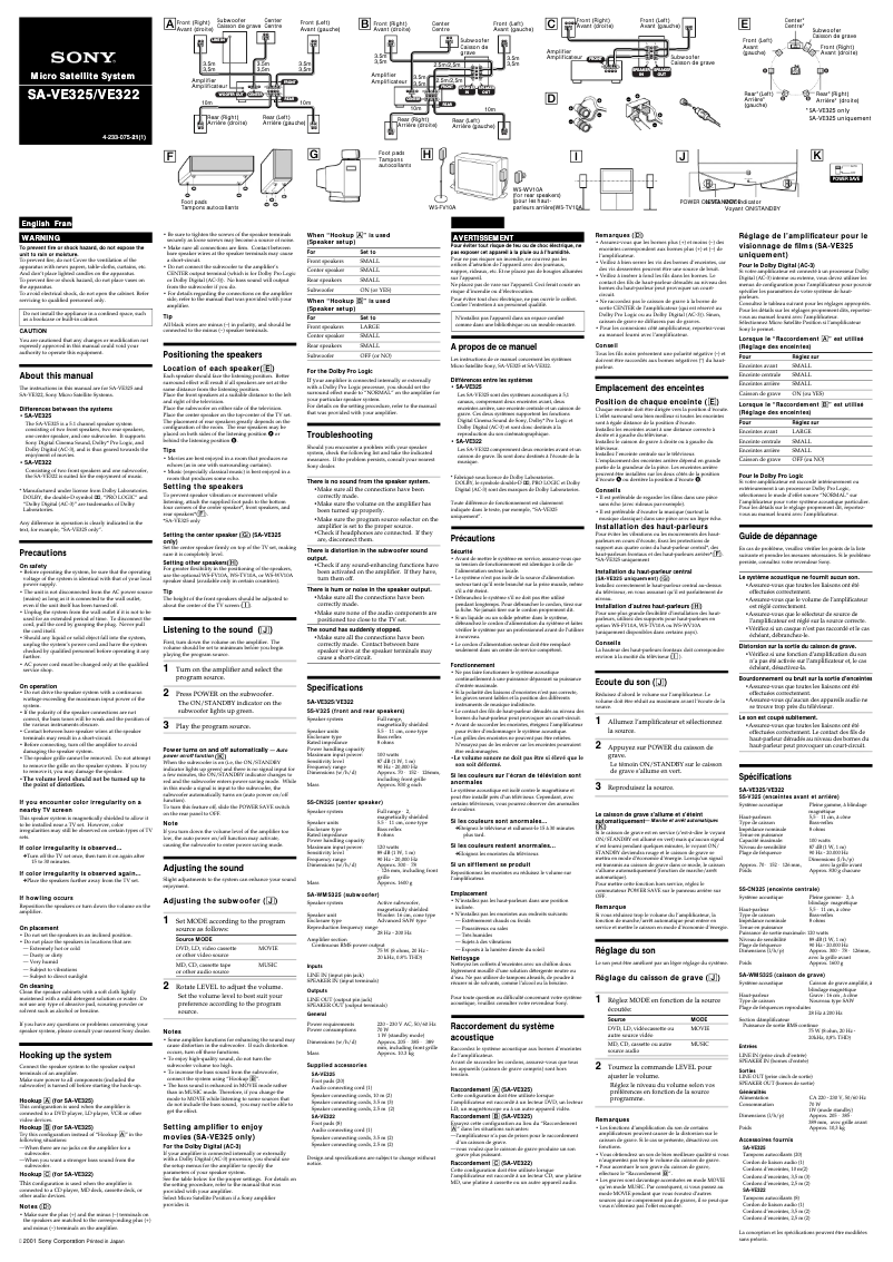 Page 1 de la notice Manuel utilisateur Sony HT-7700DP