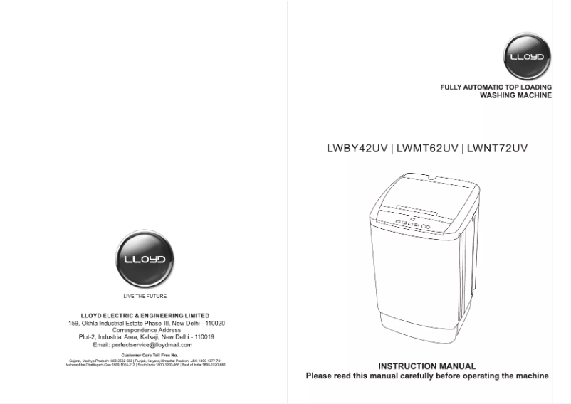 Page n°1 - Manuel utilisateur Lloyd LWMT62UV