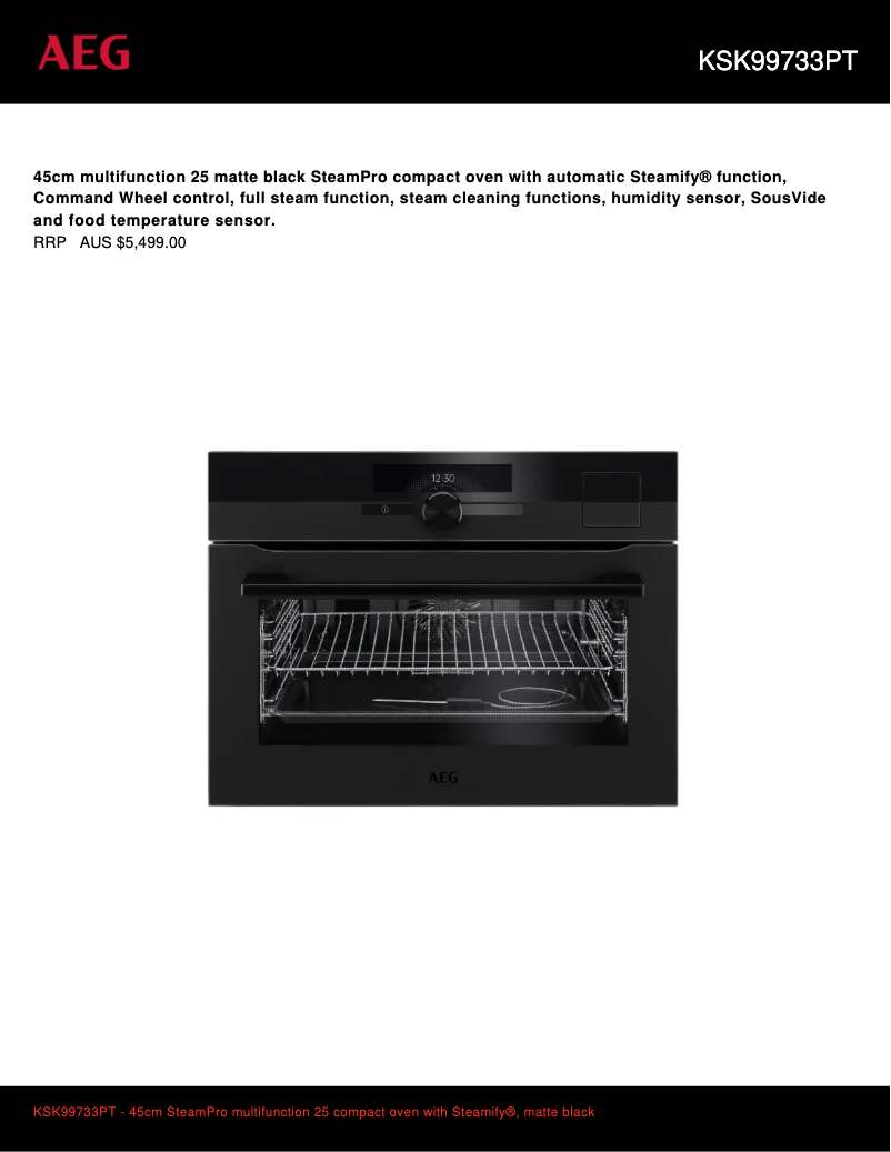 Página 1 del manual Ficha técnica AEG KSK99733PT