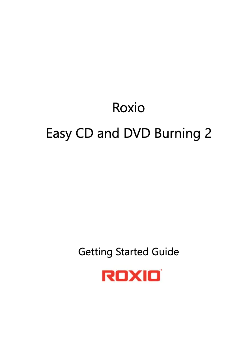 Page 1 de la notice Guide de démarrage rapide Roxio Easy CD and DVD Burning 2