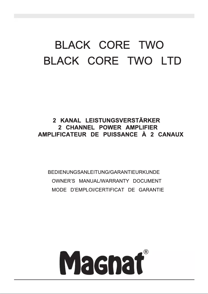 Image de la première page du manuel de l'appareil Black Core Two LTD